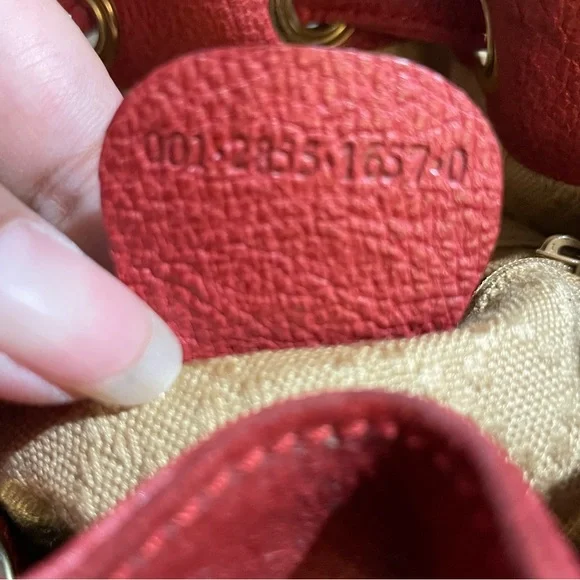 BLACK FRIDAY SALE Authentic Gucci Red Suede & Bamboo Handle Bucket Bag Crossbody - Picture 9 of 16